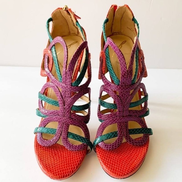 [Brian Atwood] Caged Mutli-Colored Heels - Picture 3 of 6